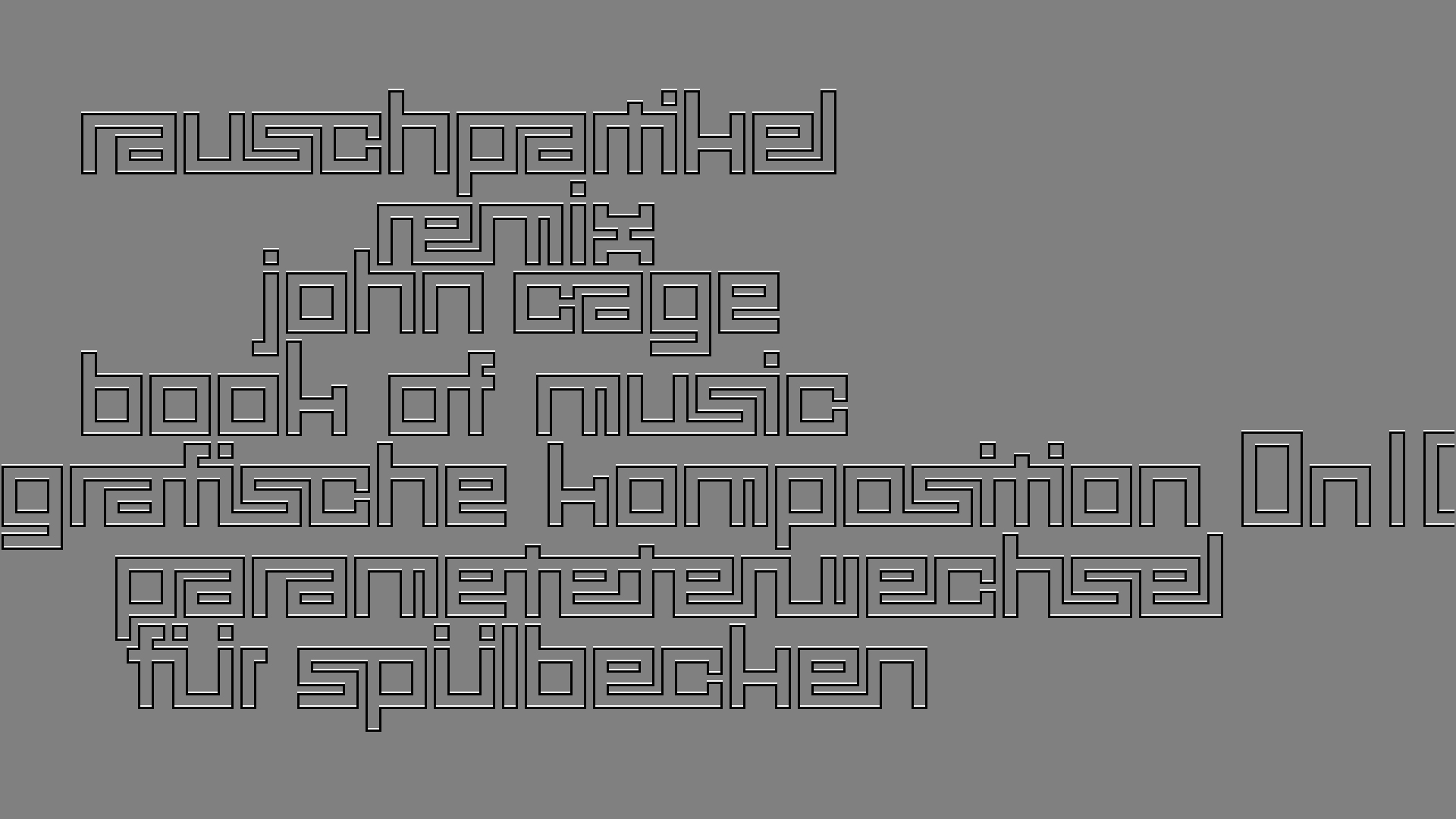 2021-02-02 Wasser in der Sple II, On-Off mit Parameterwechsel (Remix John Cage 'Book Of Music') (Komposition, Remix, Recording, Foto)